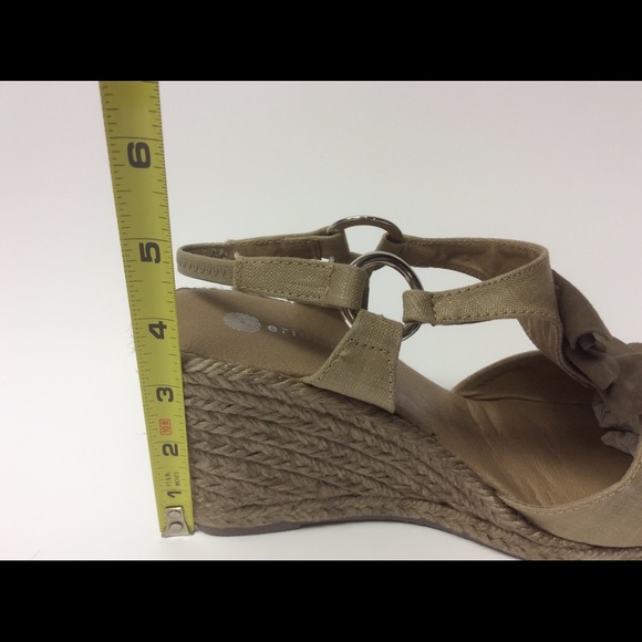 Eric Michael Tan espadrille sandal wedge size 38 - Picture 7 of 8